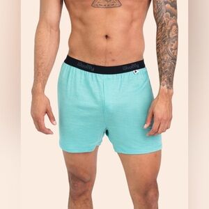 Woolly Men’s Everyday 5” Merino Boxer Briefs in Mint Green, size Medium